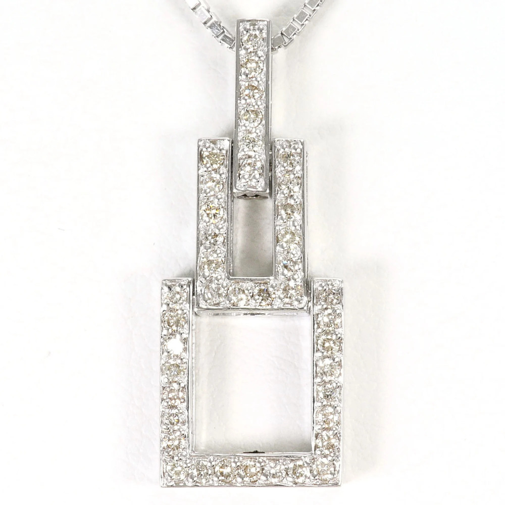 VINTAGE 18k Silver Diamond Necklace